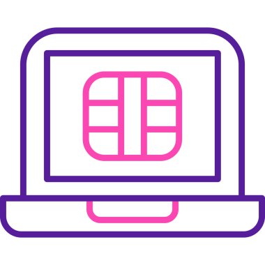 Dizüstü bilgisayar simgesinin vektör çizimi