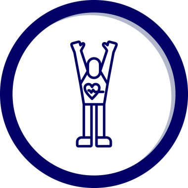 Kalp daire içinde. Web simgesi basit illüstrasyon