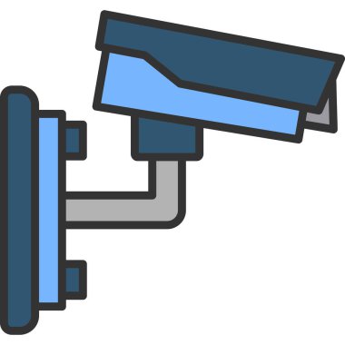 CCTV kamera simgesi doldurulmuş taslak biçimi