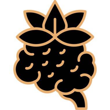 taze böğürtlen ikonu, basit vektör illüstrasyonu