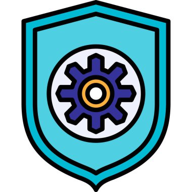 dosya ana hatları biçiminde dişli koruma simgesi