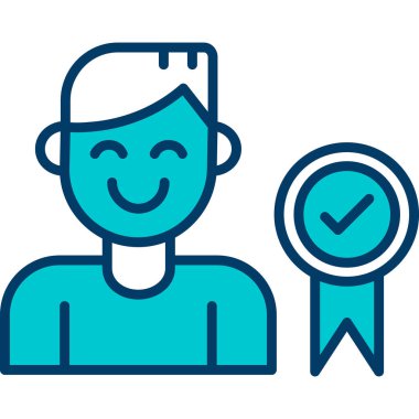 Sertifika simgesi, vektör illüstrasyonu