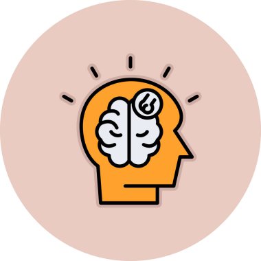 Ampul vektör illüstrasyonlu beyin