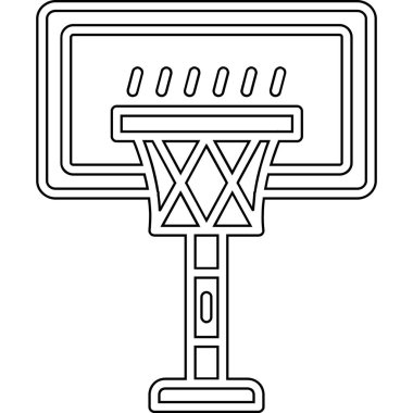 Sepet ikonlu basketbol topu, dış hatlar tarzı