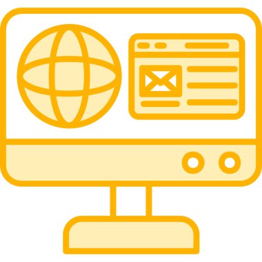 - İnternet. Web simgesi basit illüstrasyon