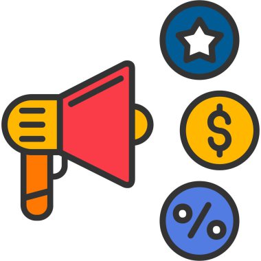 Dolu taslak biçiminde megafon simgesi pazarlama