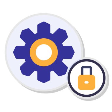 asma kilit ikon vektör illüstrasyon tasarımı ile dişli ayarı