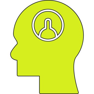 İnsan beyin simgesinin vektör illüstrasyonu