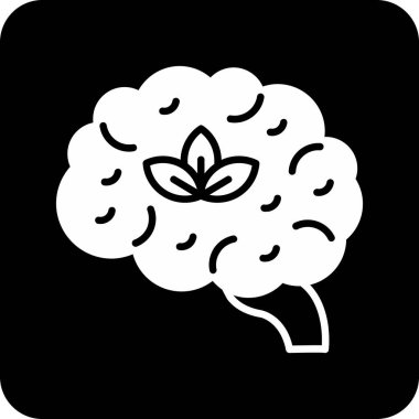 beyin ikonu vektör illüstrasyonu