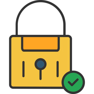 Güvenli kilit simgesi. vektör illüstrasyonu