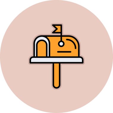 Bir posta kutusu simgesinin vektör illüstrasyonu