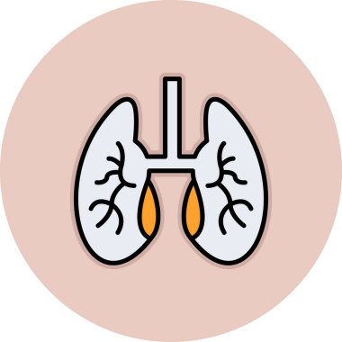 akciğer simgesi modada izole edilmiş arkaplan