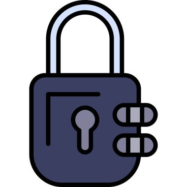 İnternet kilidi simgesi. taslak internet kilidi vektör rengi düz izole