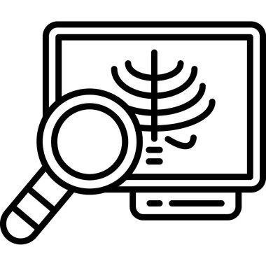 büyüteç simgesi, özet biçimi olan bilgisayar ekranı