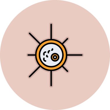 Güneş modern simgesinin vektör illüstrasyonu