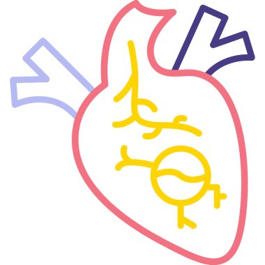 Kalp ikonu vektör illüstrasyonu