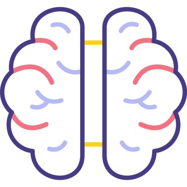 Beyin. Web simgesi basit illüstrasyon