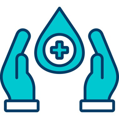 Su damlası vektör tasarımlı eller