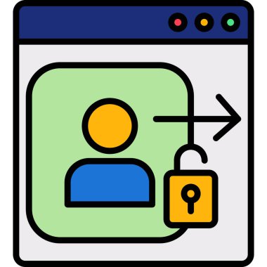 İnternet güvenlik kilidi simgesi doldurulmuş ana hatlar biçiminde