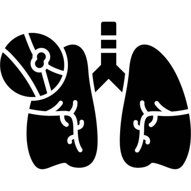 Tıbbi sembolü ve diyagramı olan akciğerler.