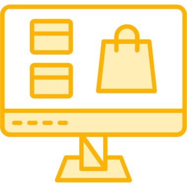 Alışveriş web simgesi basit illüstrasyon