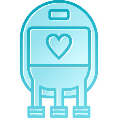 Bir valizin basit vektör illüstrasyon simgesi