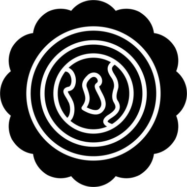 Bir uydunun siyah beyaz simgesinin vektör çizimi