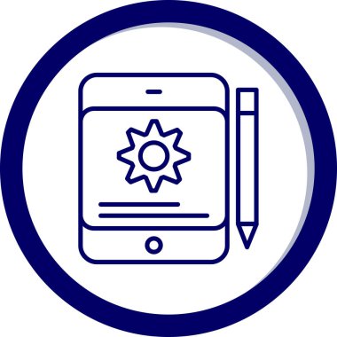 Modern b 'nin vektör illüstrasyonu tablet simgesinden yoksun