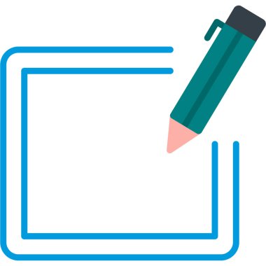 kalem ve not simgesi, vektör illüstrasyonu