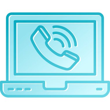 Telefon ikonu ile telefon görüşmesi. Web için çağrı merkezi telefon vektör simgelerinin çizgi film çizimi