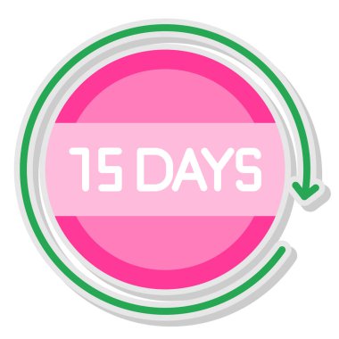Beyaz üzerine 15 günlük vektör etiketi