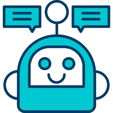 Bir robot simgesinin vektör illüstrasyonu