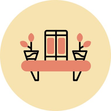 Mobilya simgesinin vektör illüstrasyonu