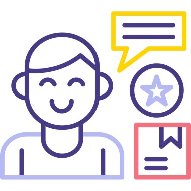 Müşteri geribildirim renk simgesi. Geri bildirim servisi.