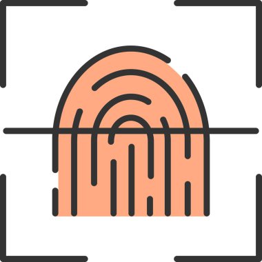 parmak izi ikonu vektör illüstrasyonu