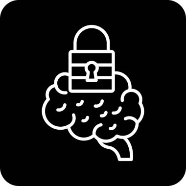 Beyin simgesi, vektör illüstrasyonu