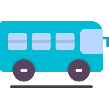 Renkli otobüs yolda ilerliyor