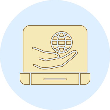 Dünya küresel ikon vektör illüstrasyonuName