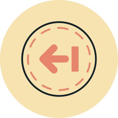 Sol yön ok simgesi ile doldurulmuş dış hat biçimi