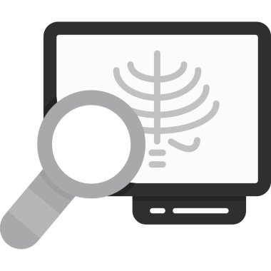 Bilgisayar simgesi. Web için basit pc vektör simgeleri çizimi