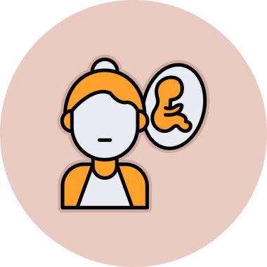 Kadın. Web simgesi basit illüstrasyon