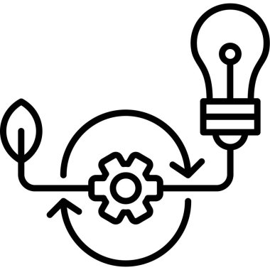 Ampul fikri ikon ana hatları vektörü. fikir ampulü