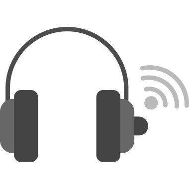 Beyaz arka plan üzerinde kulaklık şeffaf işareti izole kulaklık simge vektör