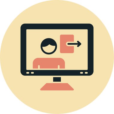 İnternette. Web simgesi basit illüstrasyon