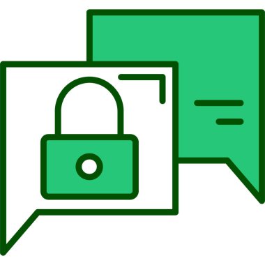 Sohbet kilidi simgesi, vektör illüstrasyonu