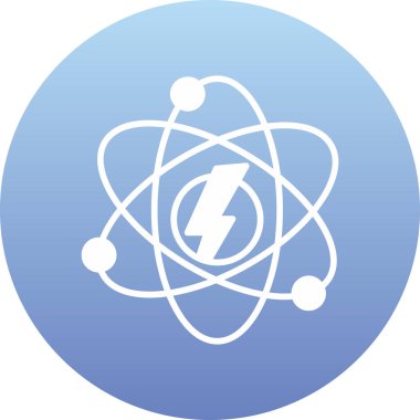 Mavi bir atom simgesinin vektör illüstrasyonu