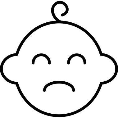 üzgün emoji simgesi vektör illüstrasyonu