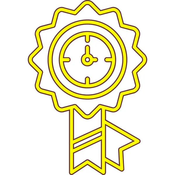 Altın madalya ikonu renk ana hatları vektörü