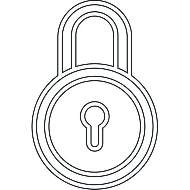 Kilit. Web simgesi basit illüstrasyon