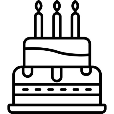 Doğum günü pastası simgesi, taslak biçimi